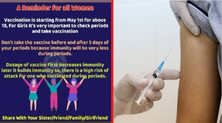 fact check of viral post on vaccination during menstrual cycle