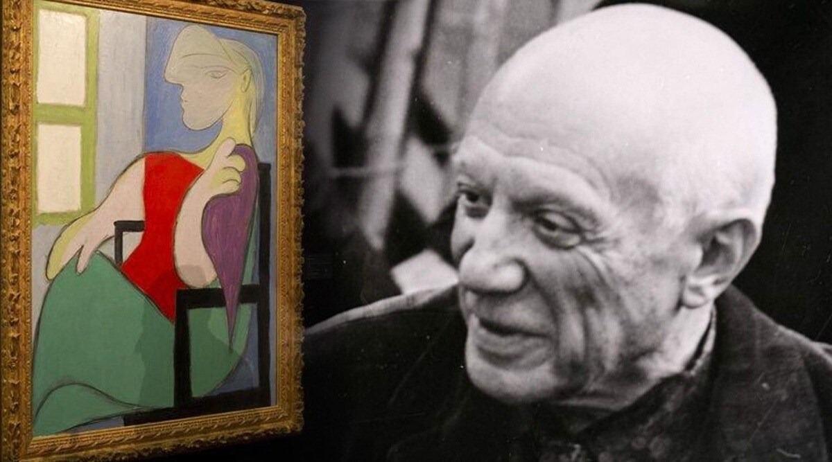 pablo picasso women sitting near a window painting
