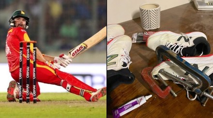 Zimbabwe cricketer ryan burl requests for sponsorship posts image of his ripped shoes