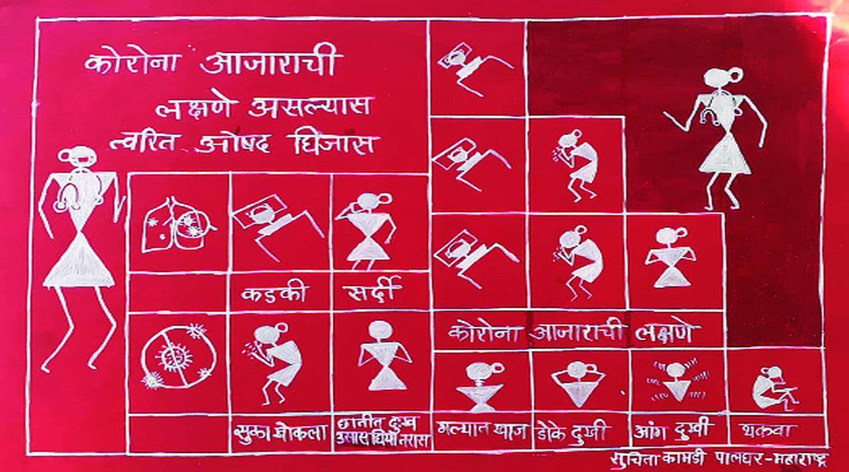 वारली चित्रकलेतून करोनाविषयी जनजागृती