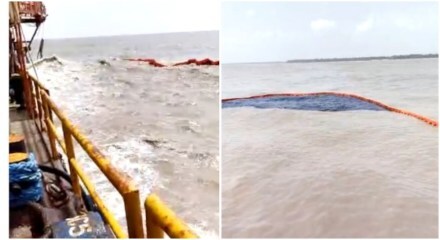 पालघर : तराफ्यातून इंधन गळती सुरू झाल्याने मच्छिमार चिंतेत; मत्स्यजीवांना धोका!
