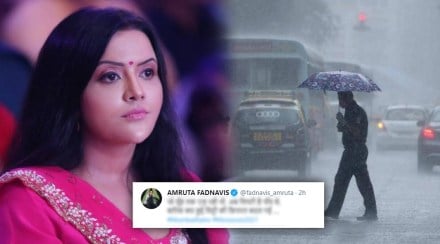 After the water started accumulating in Mumbai Amrita Fadnavis tweeted and indirectly attacked the Shiv Sena abn 97After the water started accumulating in Mumbai Amrita Fadnavis tweeted and indirectly attacked the Shiv Sena