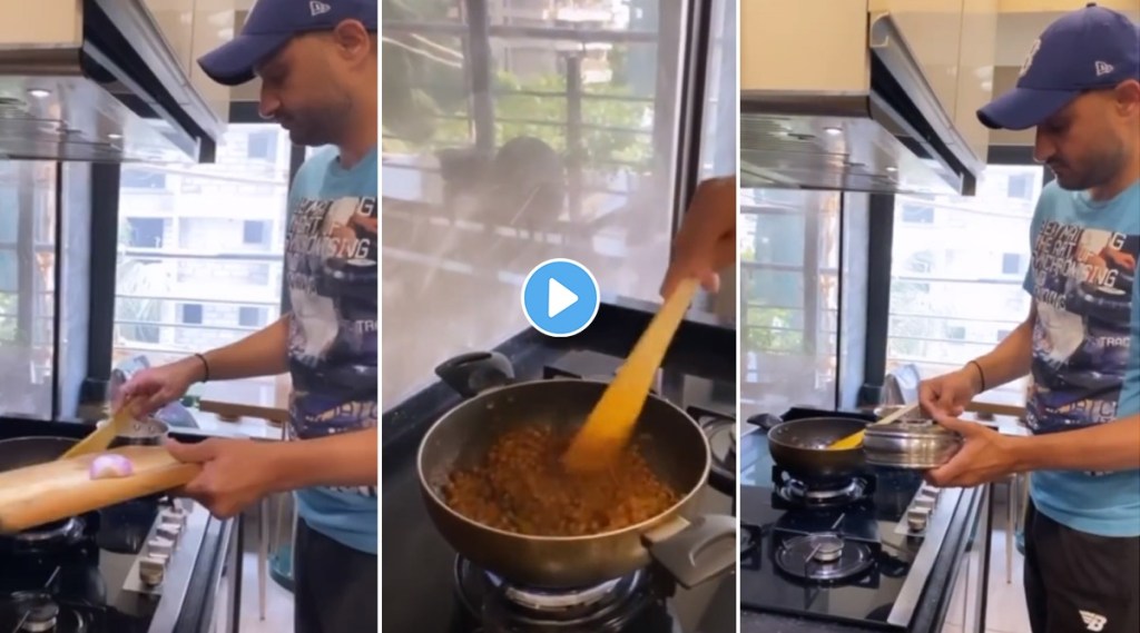 veteran cricketer harbhajan singh shared his kitchen video of making chhole