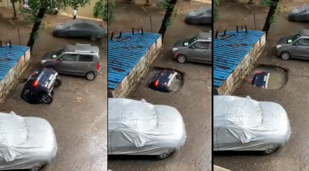 car fell into well, mumbai, mumbai news, mumbai rain