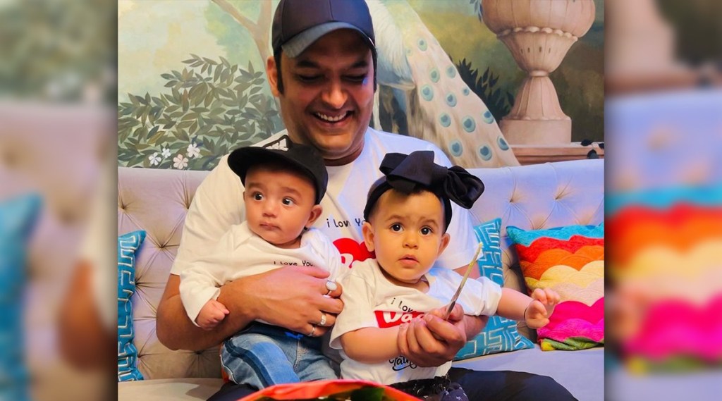 trishaan and anaira photo, kapil sharma son trishaan first photo, kapil sharma son first photo on fathers day, kapil sharma kids trishaan and anaira, Kapil Sharma,