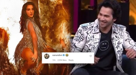 Nora fatehi, Varun Dhawan, Nora fatehi wears bikini, bikini over wollen jacket, Social media, Viral Post,