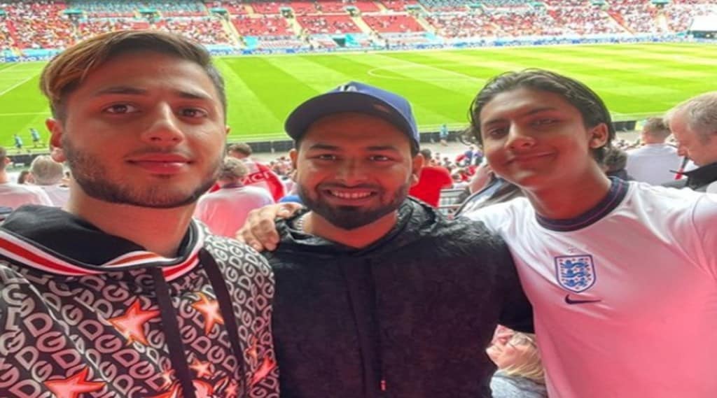 Rishabh Pant enjoying the England-Germany football match