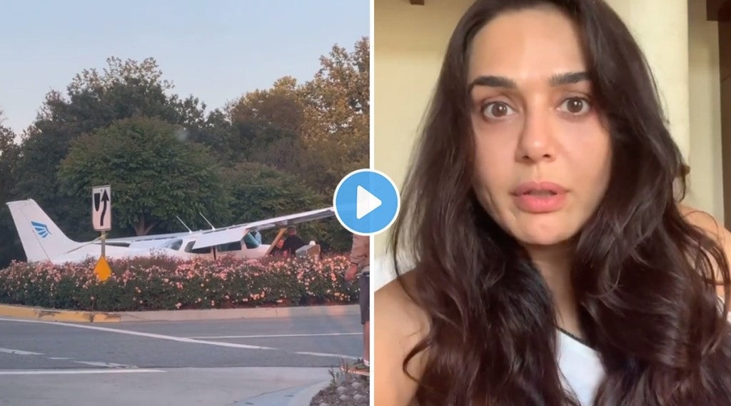 Preity Zinta, plane land on road, Preity Zinta share video, Preity Zinta see plane land on road,