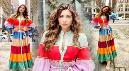shama-sikander-stepped-out-in-the-most-gorgeous-rainbow-dress