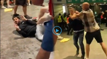 England Fans Fight Each Other Outside Wembley