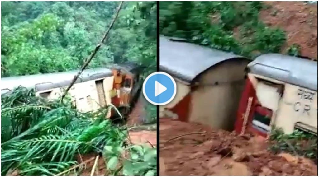 Landslide n derailment of train