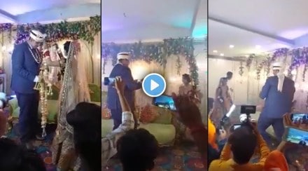 bride ran around stage to tease groom Netizens jokingly said Hey this is kabaddi gst 97