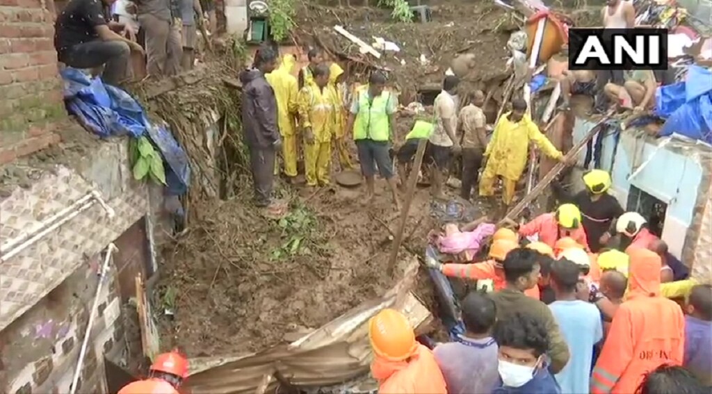 chembur landslide amid heavy rain in mumbai NEW