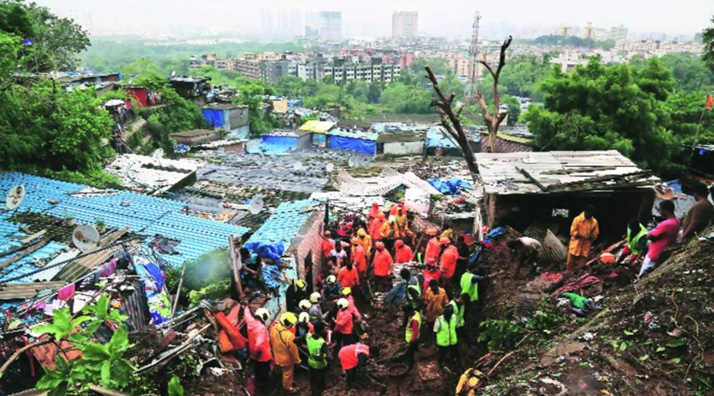 mumbai rain flooding, mumbai floods, chembur wall collapse, mumbai monsoon, mumbai city news, mumbai news