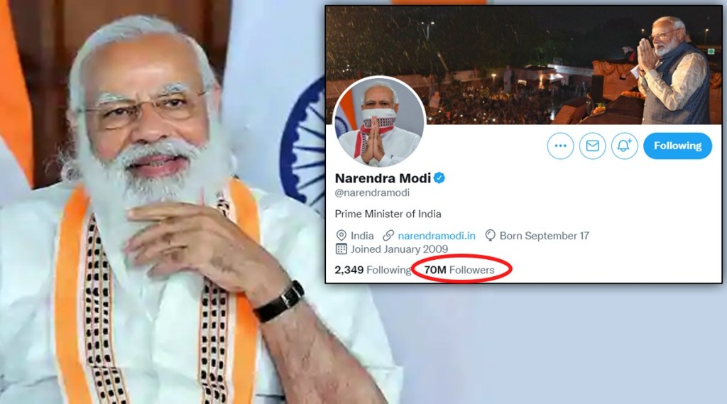 Modi rise in popularity on Twitter Number of followers reached 7 crores