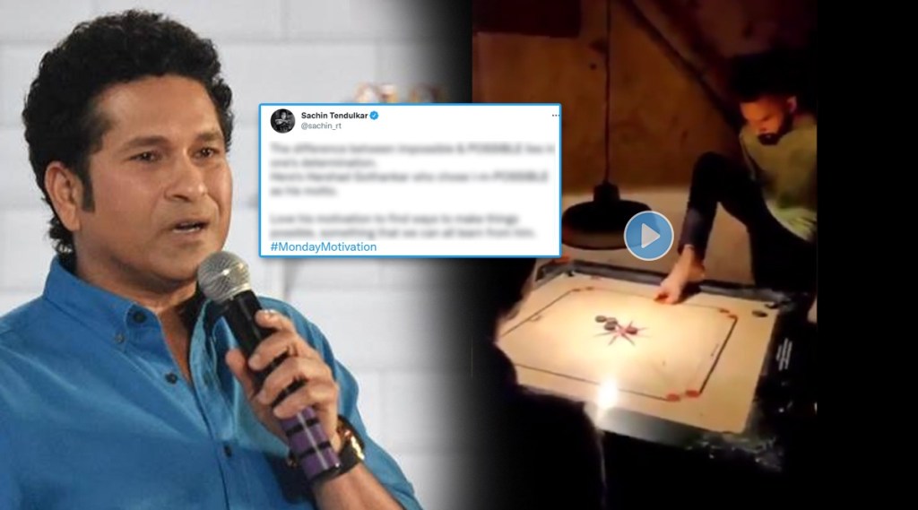 sachin tendulkar shares motivational video of carrom player harshad gothankar