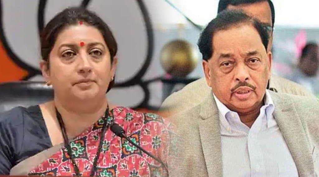 minister who has no portfolio is ordering police officers to arrest Narayan Rane Smriti Irani