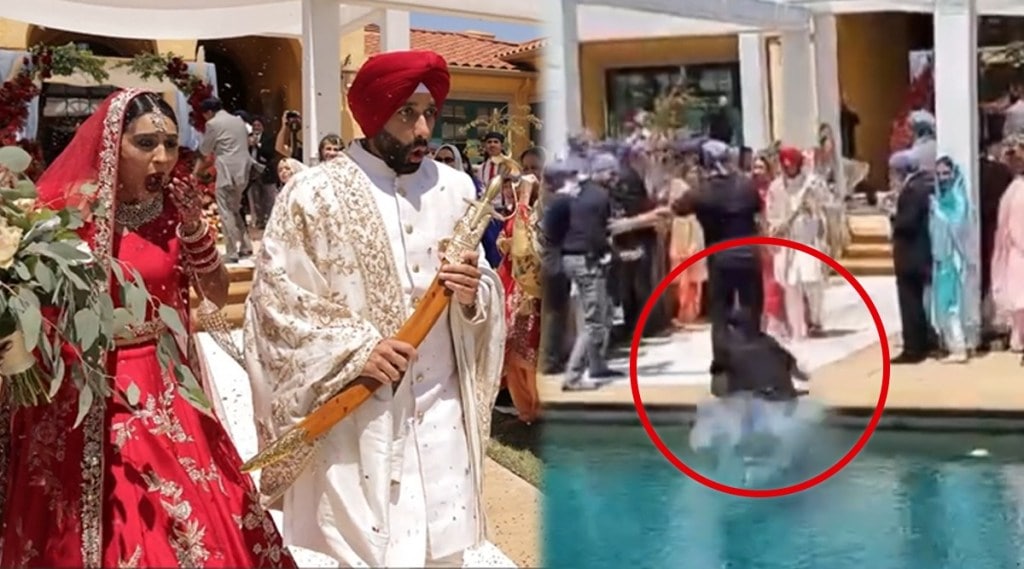 wedding photographer falls into swimming pool Video viral gst 97