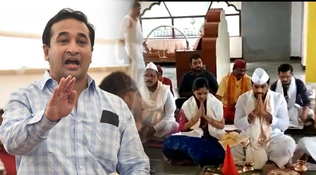 Shivsena MLA Bhaskar Jadhav Son Temple Video Nitesh Rane Criticizes MVA Government gst 97