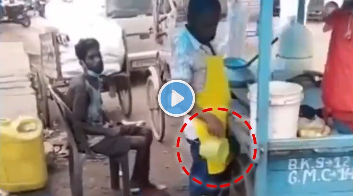 pani puri seller mixing urine in water