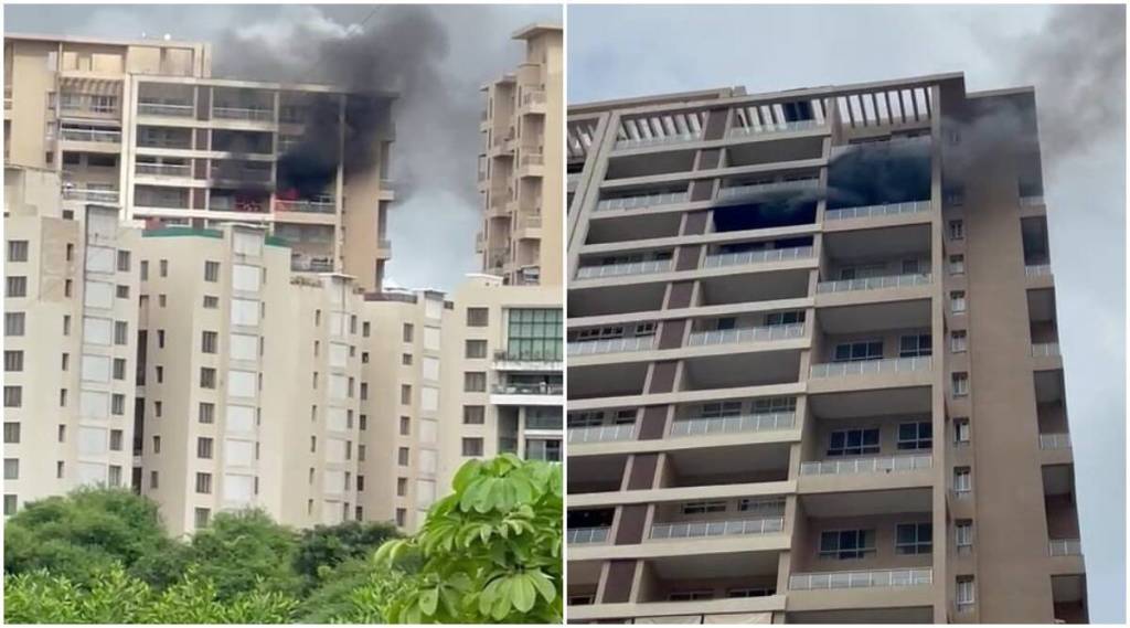 पिंपरी-चिंचवड : इमारतीच्या १६ व्या मजल्यावरील फ्लॅटमध्ये आग; दोन जण जखमी