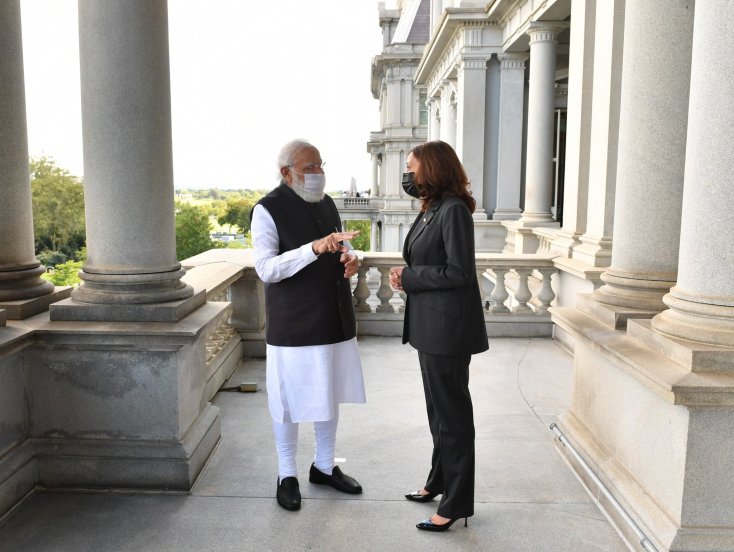 Modi kamala harris meeting