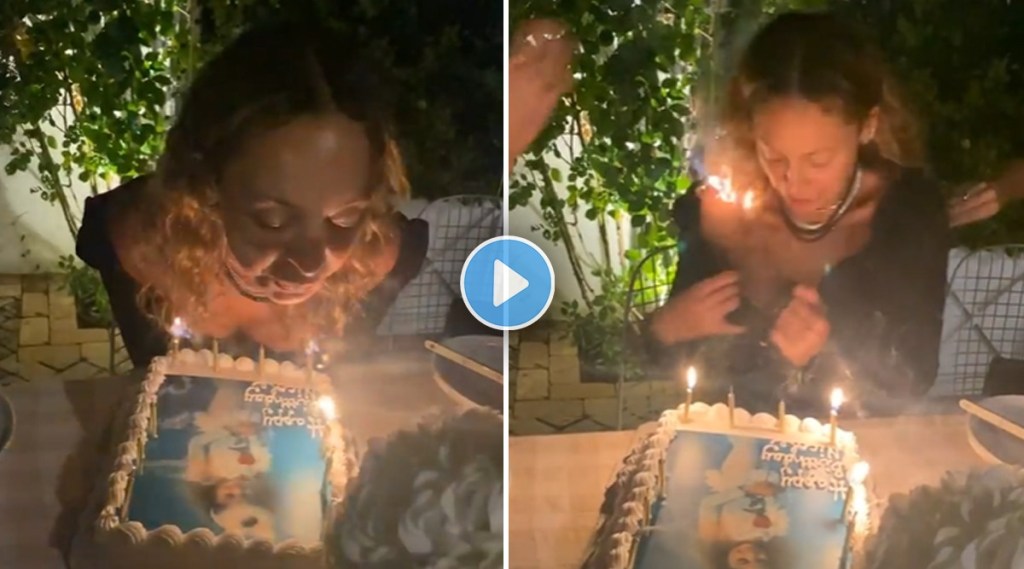 केक कापायला गेली आणि लागली केसांना आग, अभिनेत्रीचा व्हिडीओ व्हायरल
