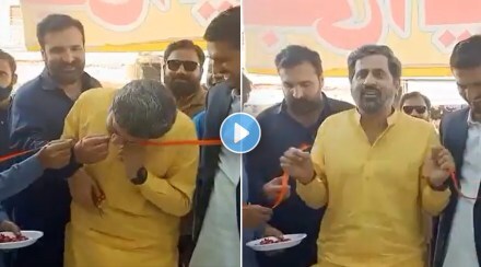 Pakistani minister uses teeth to cut ribbon