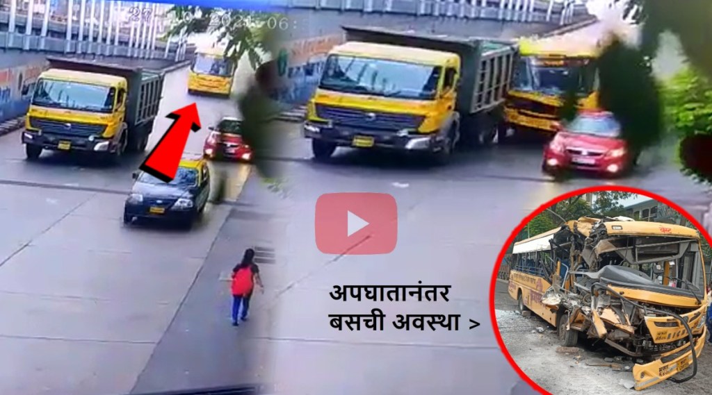 BEST Tejaswini bus met with an accident at Dadar