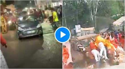 धक्कादायक! दुर्गामाता विसर्जनात कार घुसल्याने खळबळ, दोन घटनांमध्ये एक मृत्यू तर १७ जखमी