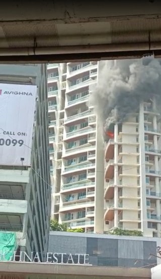 Mumbai One Avighna Park Fire Photos