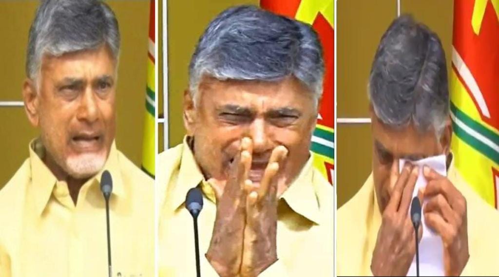 Chandrababu naidu cried bitterly insult wife I will not come to the assembly