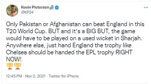 T20 World Cup 2021 Wasim Jaffer Trolls Kevin Pietersen After New Zealand Defeat England