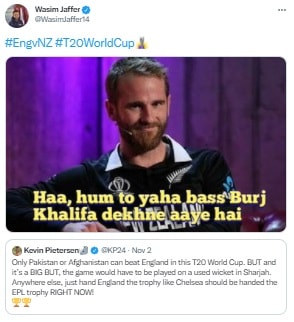 T20 World Cup 2021 Wasim Jaffer Trolls Kevin Pietersen After New Zealand Defeat England