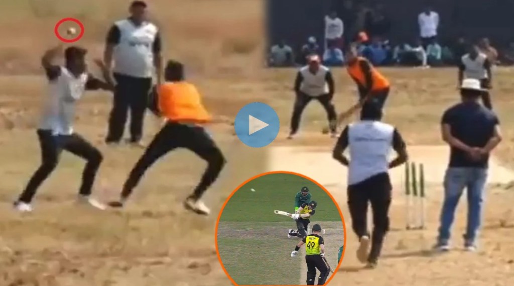 batter tries to emulate david warner 2 bounce six shot