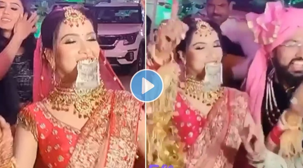 bride-dances-with-Rs-500-note-in-mouth