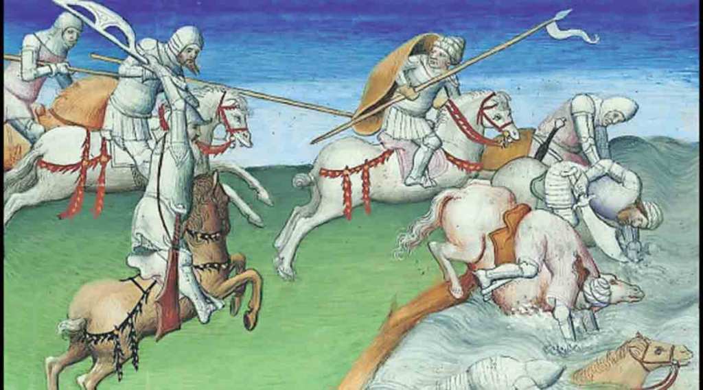 १२६२ मध्ये तेरेकच्या युद्धात लढणाऱ्या गोल्डन होर्डच्या सैनिकांचे पेंटिग