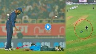 Fan tries to touch rohit sharmas feet in ranchi stadium watch video