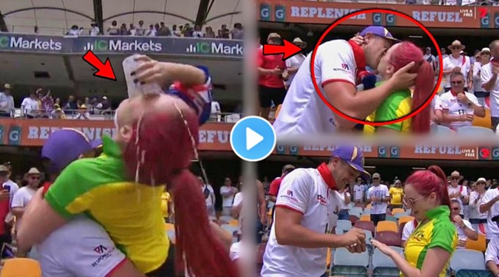 England man proposes australian girlfriend at gabba during ashes test match