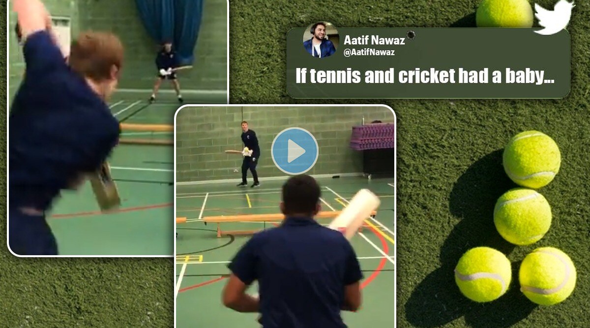 boys play Tennis with cricket bat