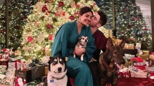 priyanka and nick christmas party, priyanka chopra, nick jonas,
