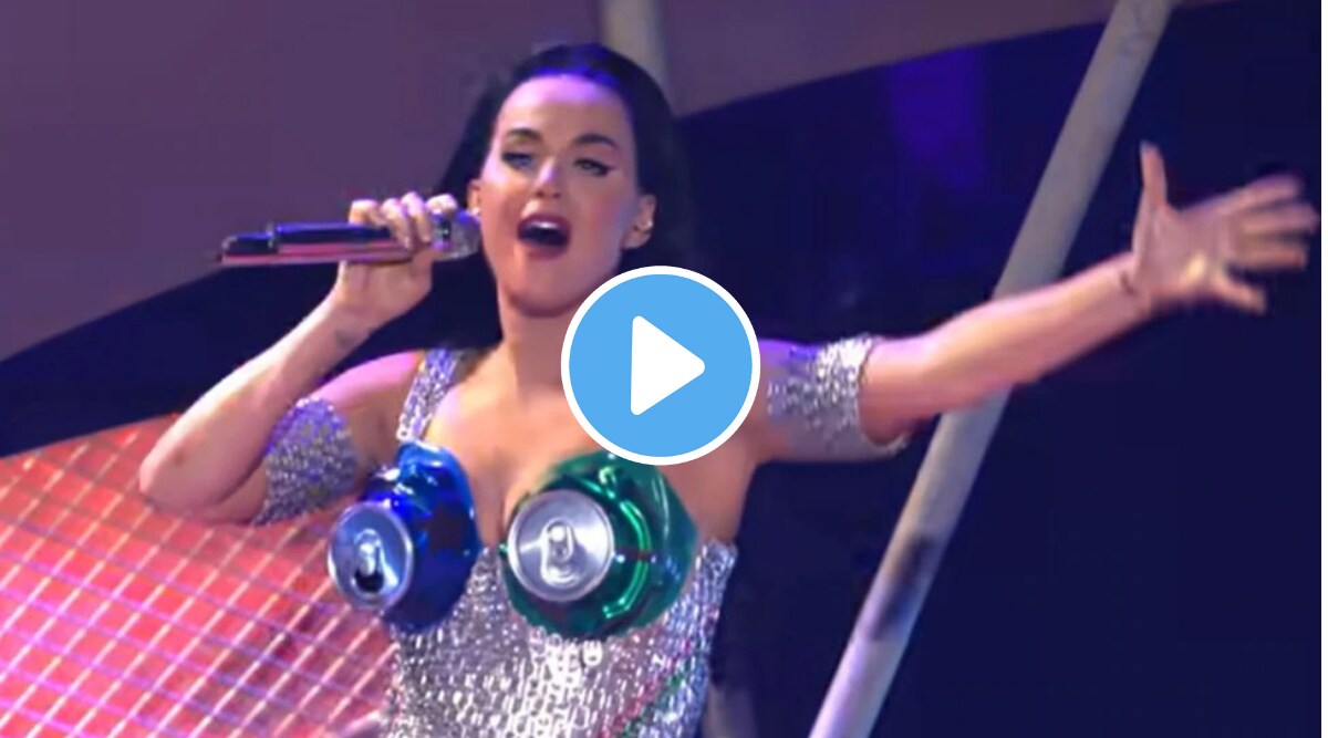 Katy Perry wears bizarre beer bra