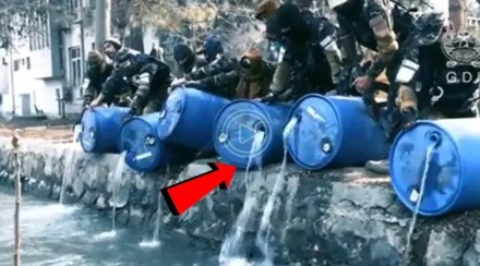 Taliban officials throw 3000 litres of liquor into Kabul canal