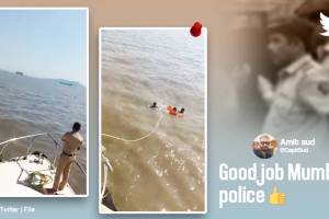 Video: मुंबई पोलिसांनी समुद्रात बुडणाऱ्या महिलेचे वाचवले प्राण; गेट वे ऑफ इंडियाजवळील घटना