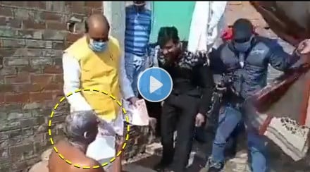 bjp mla campaign door to door man bathing viral video