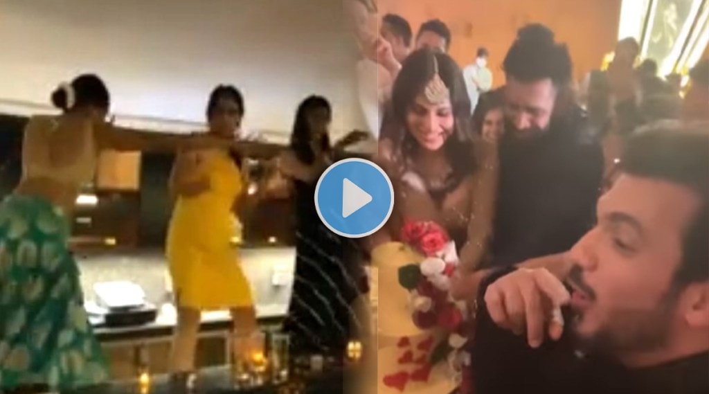 Video: बार काऊंटवर चढून डान्स, पतीला किस; मौनी रॉयचा लग्नाच्या पार्टीतील व्हिडीओ व्हायरल