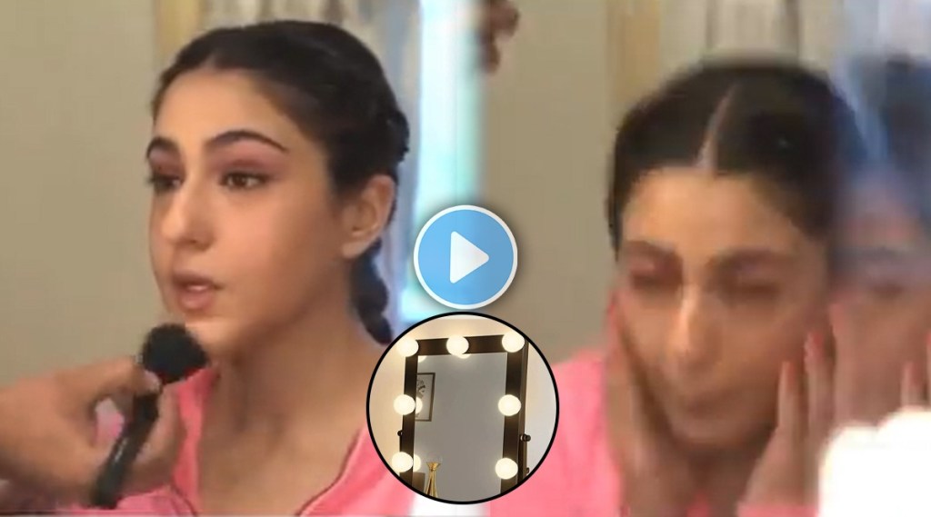 सारा अली खान मेकअप करत असतानाच चेहऱ्याजवळ फुटला बल्ब; पाहा व्हिडीओ