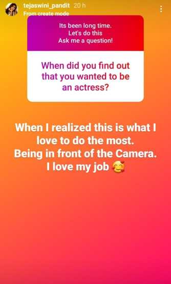 ask me a question instagram by Marathi Actress tejaswini pandit everything you want to know