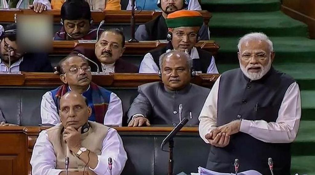 PM Modi in parliament session