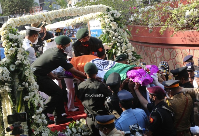 Singing Legend Lata Mangeshkar Funeral Photos